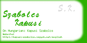 szabolcs kapusi business card